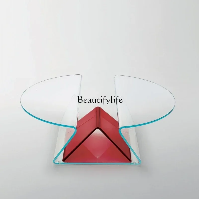 

z.FG40Italian Minimalist Living Room Glass Coffee Table Designer Model Modern Home Creative round Tea Table