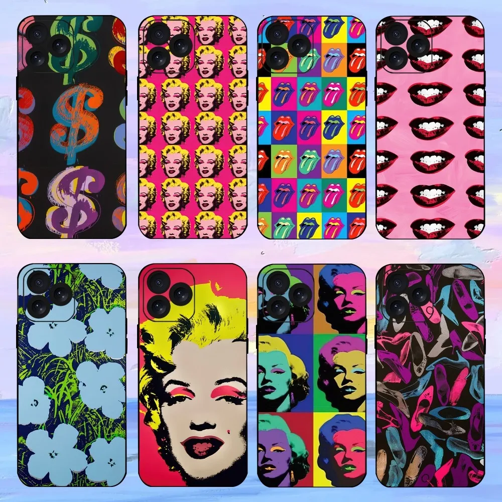 Andy W-Warhol A-Art Phone Case For iPhone 15 14 13 12 11 8 Mini Xr Xs X Xsmax Pro Max Plus Shell