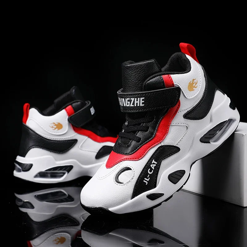 

2024 Kids Basketball Shoes Boys Student Sports Shoes School Daily Outdoor Running Sneakers High Top Children Basketball Sneakers