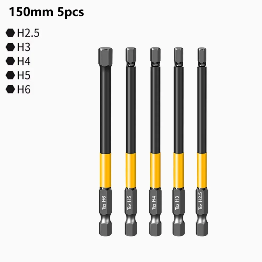 S2 Steel Internal Hex Bit High Hardness Strong Magnetic Magnetic Screwdriver Bit Strong Adsorption 1/4