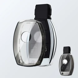 For Mercedes Benz A B C E Class GLS GLA GLK GLC 260 300L CLS CLA AMG W204 W205 W212 W463 W176 Transparent Car Key Fob Case Cover