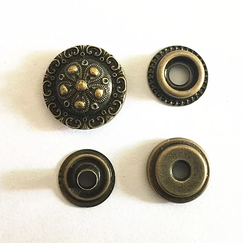 5 Sets/lot 17mm Good Quality 201 Buttons Metal Snap Fastener Press Stud Buttons Poppers Leather for Coats Craft Jeans Button