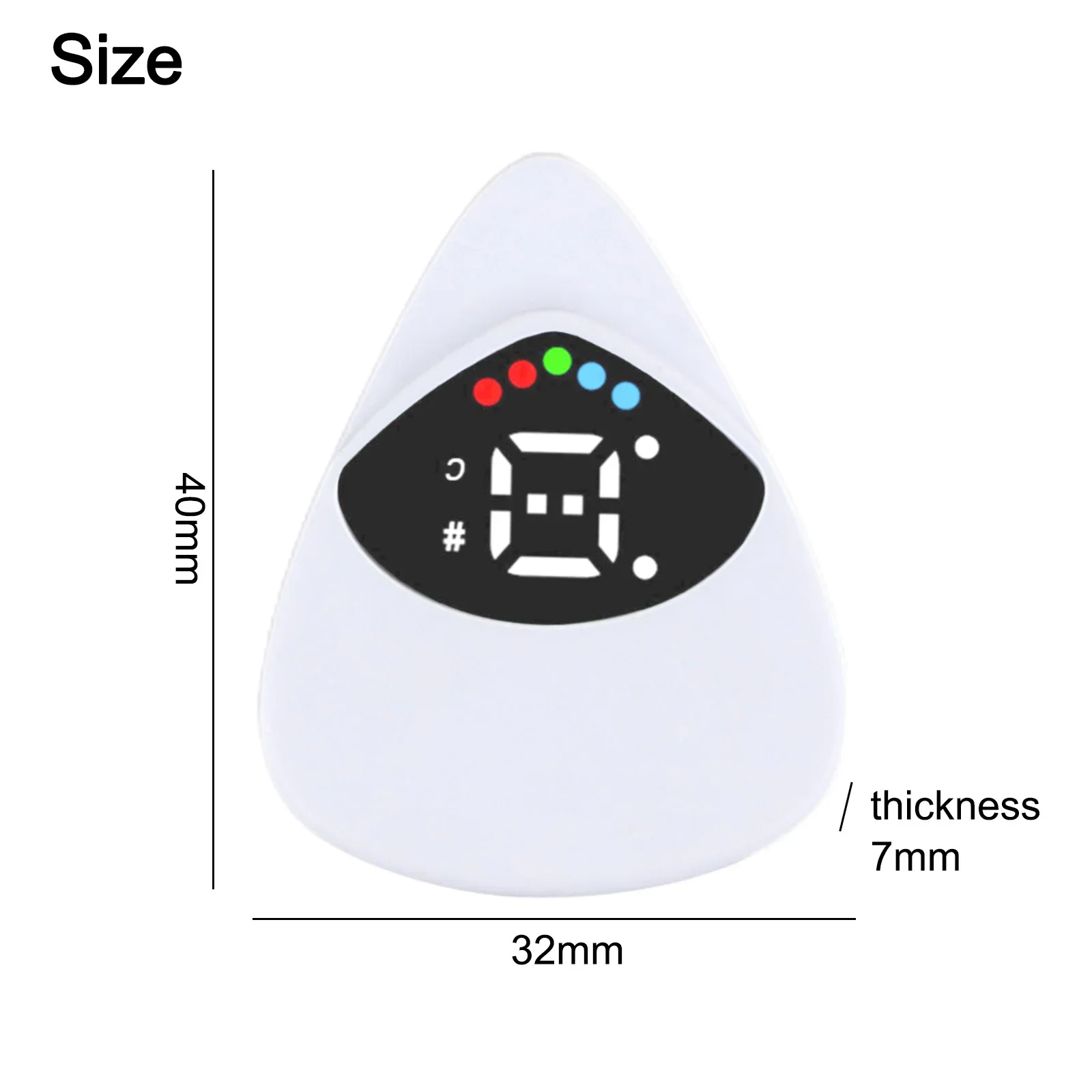 2-in-1 Guitar Pick Tuner With Real-time Pitch Monitor Visual Color Indicators Ergonomic Anti-slip Grip For Acoustic Bass