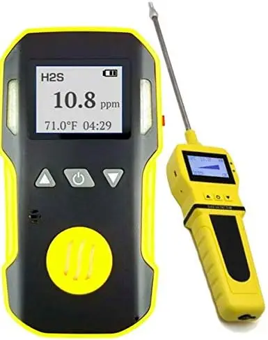 H2S Monitor + Pump with Probe by Forensics  USA NIST Calibrated  Water & Dust Proof  0-100ppm H2S