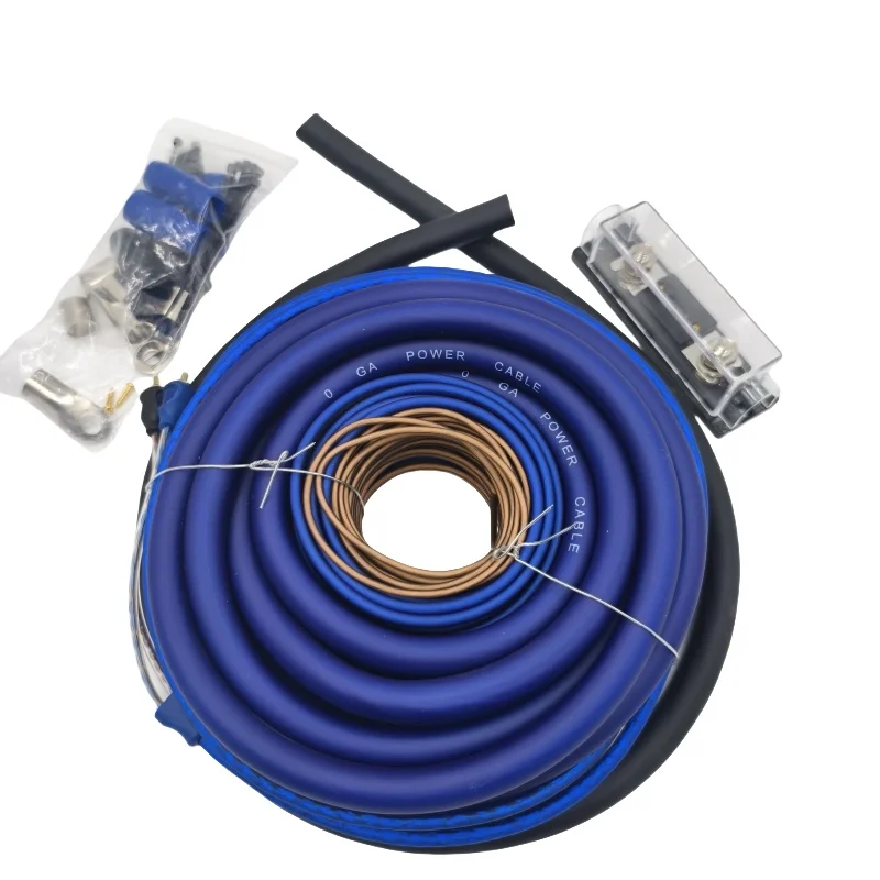 

Car Audio 0GA Blue Car Copper Clad Aluminum Amplifier Wiring Kit 0Gauge Amp Kit