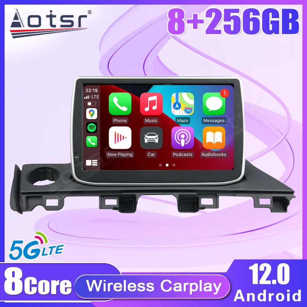 Car Radio Stereo 2Din 8+256G Android 12 Auto For Mazda 6 Atenza 2017 Multimedia Player Carplay GPS Navigation Audio Support BOSE