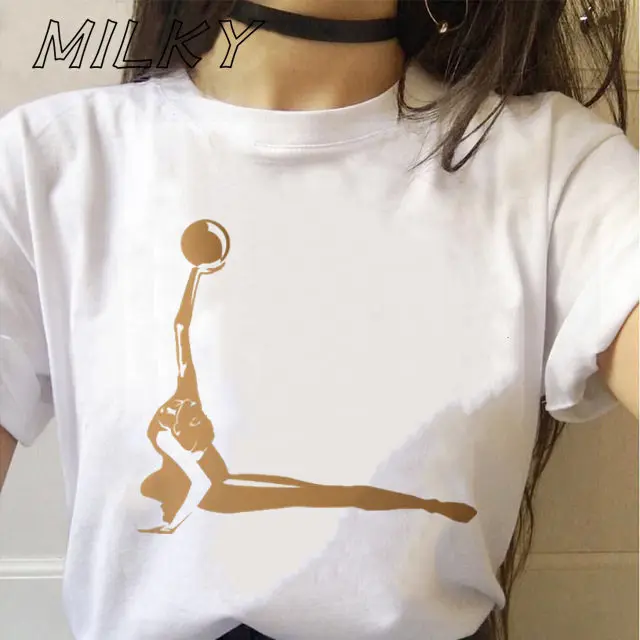 Recién llegado, camiseta con estampado artístico de gimnasia rítmica, camiseta para mujer, ropa Kawaii de Hip Hop para mujer, ropa de calle informal, camisetas