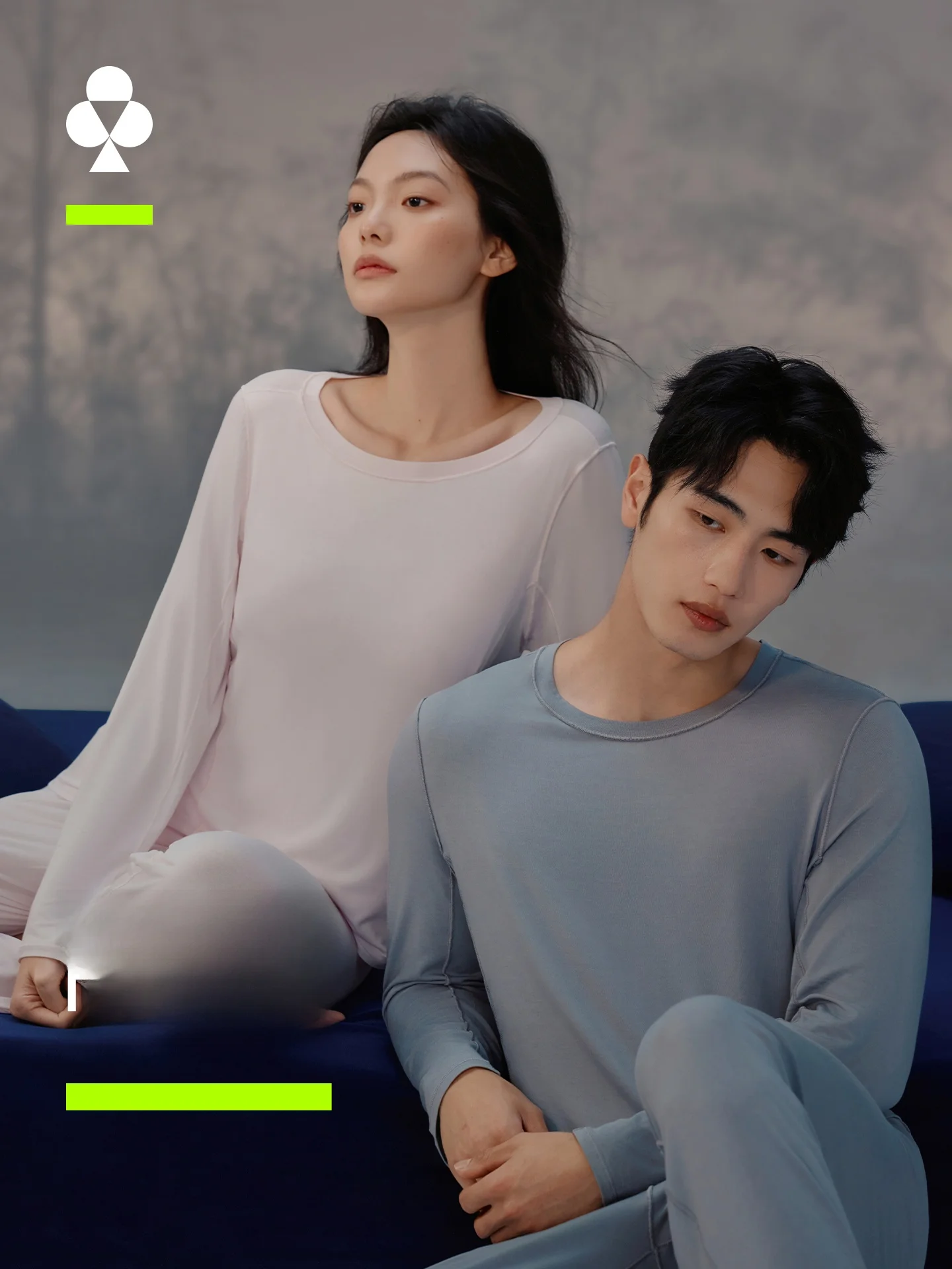 Deep Men's Style Long Sleeve Modal Sleepwear Set Women's Home Clothes Couple's Long Sleeve Comfortable Underwear Set