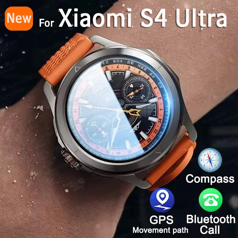 New For Xiaomi S4 Military GPS Sport Smart Watch Men AMOLED Compass Waterproof Outdoor Tracker Bluetooth Call Fitness Smartwatch