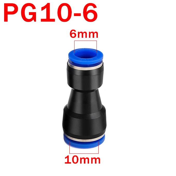 10 Stück Pneumatische Schnellverbinder Luftschlauch-Anschlüsse aus Kunststoff PU PG 4mm 6mm 8mm 10mm 12mm Steckverbinder