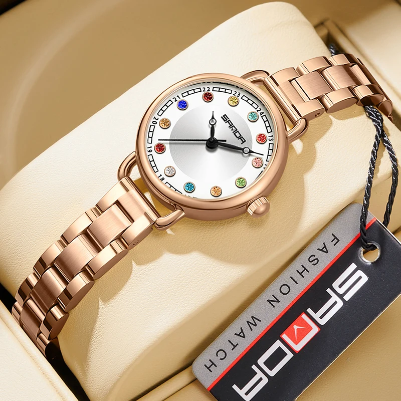 Женские часы в стиле ретро с золотым маленьким циферблатом, модные водонепроницаемые часы с бриллиантами для женщин и девочек, дорожные женские кварцевые наручные часы Reloj