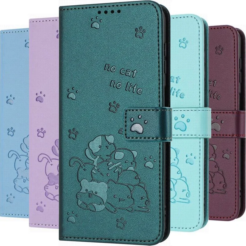 

Cute Cats Flip Phone Case For Infinix Note 30 VIP 30i 40 40X 50 50X 50S Smart 7 HD 10C 8 Pro 9 HD 10 Plus 4G 5G Wallet Coque