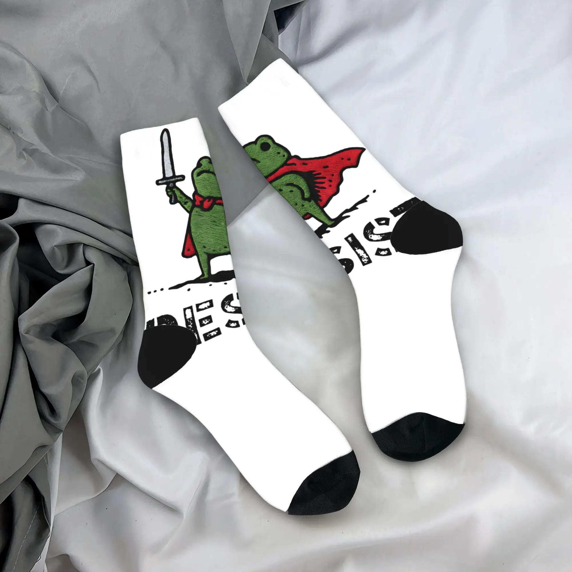 

Мужские носки, чулки с лягушками, осенние корейские носки высокого качества, нескользящие носки для бега с принтом
