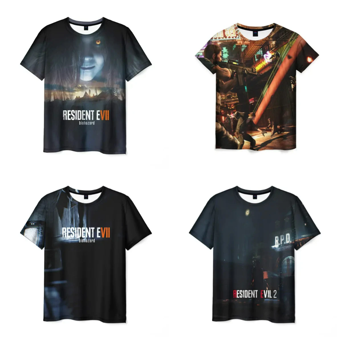 

Футболка Game Resident Evil с 3D принтом, мужская и женская повседневная уличная футболка, летняя быстросохнущая футболка с короткими рукавами MOTO Top