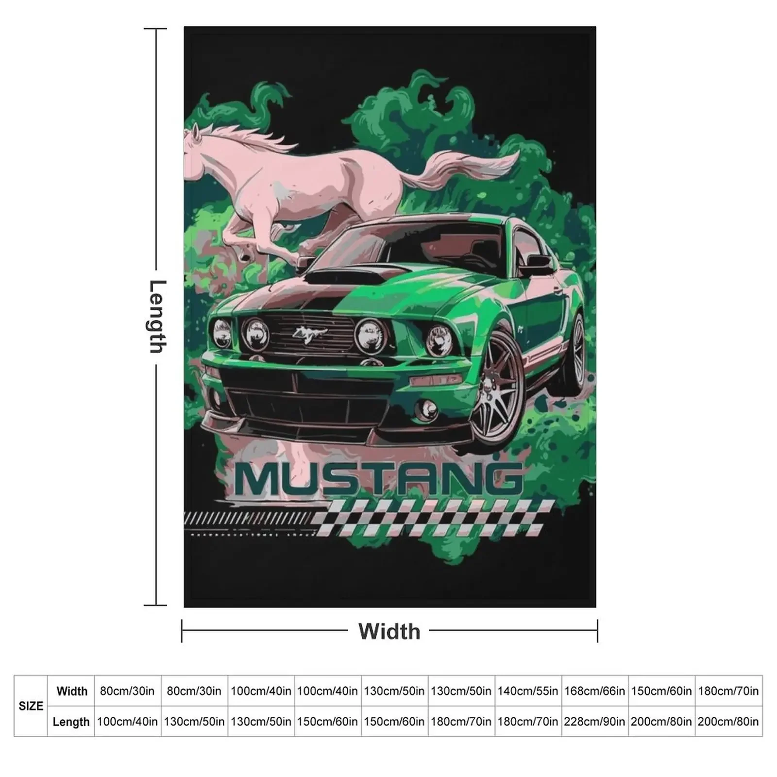 Green Mustang: Racing Pulse Throw Blanket Vintage Bed covers Blankets For Baby Summer Blankets