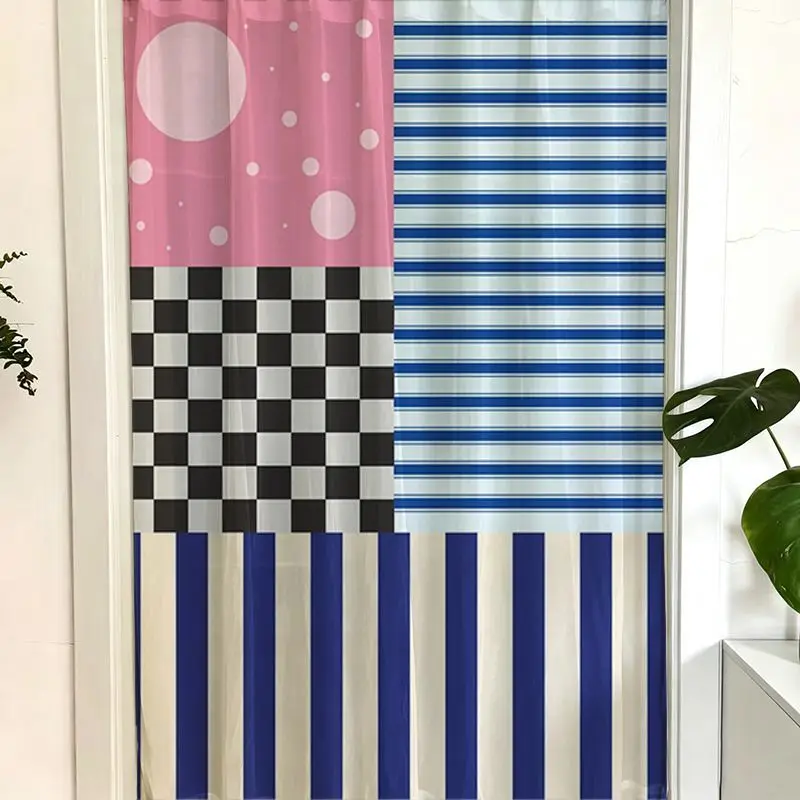 Korean Style Color Block Patchwork Tapestry, Plaid Fresh Aesthetic Wall Hanging, Photo Background Cloth for Bedroom Shop Window