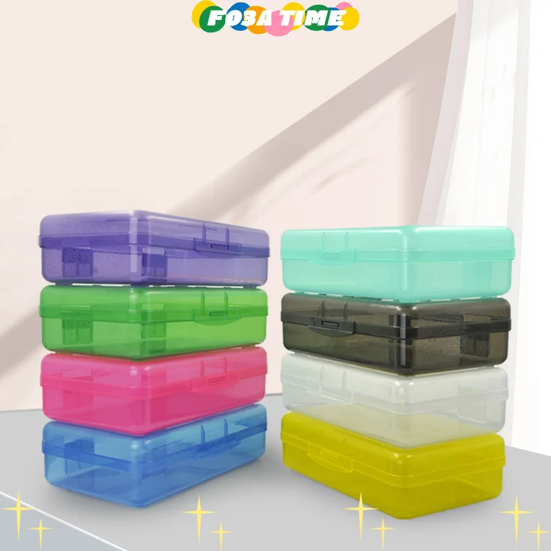 Transparent Pencil Box Hard Plastic Pencil Case Crayon Pen Box Sketch Pencil Case Stacking Office Supplies Organizer Box