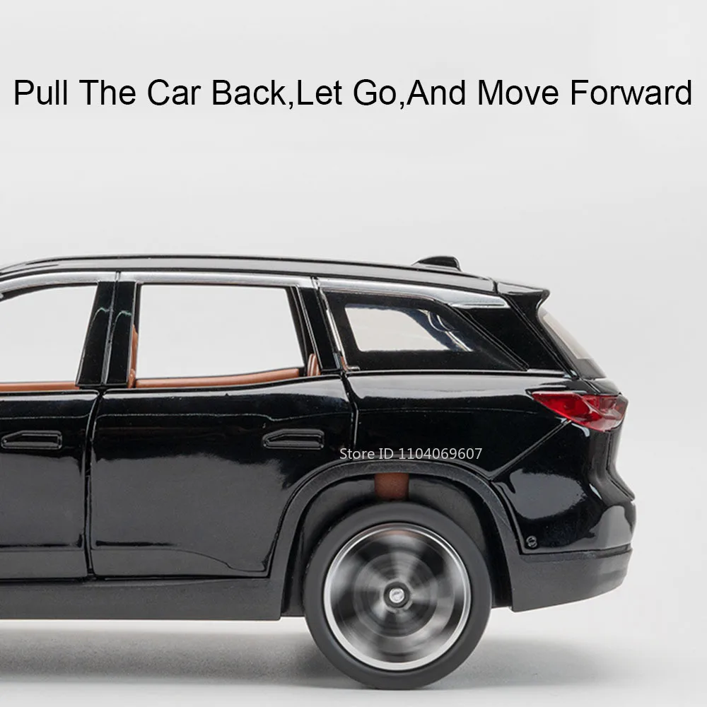 1:24 Alloy NIO ES8 Miniaturowe modele samochodów Zabawki Metal Diecast Pull Back Sound Light 6 Doors Opened Vehicle Toys Children Presents