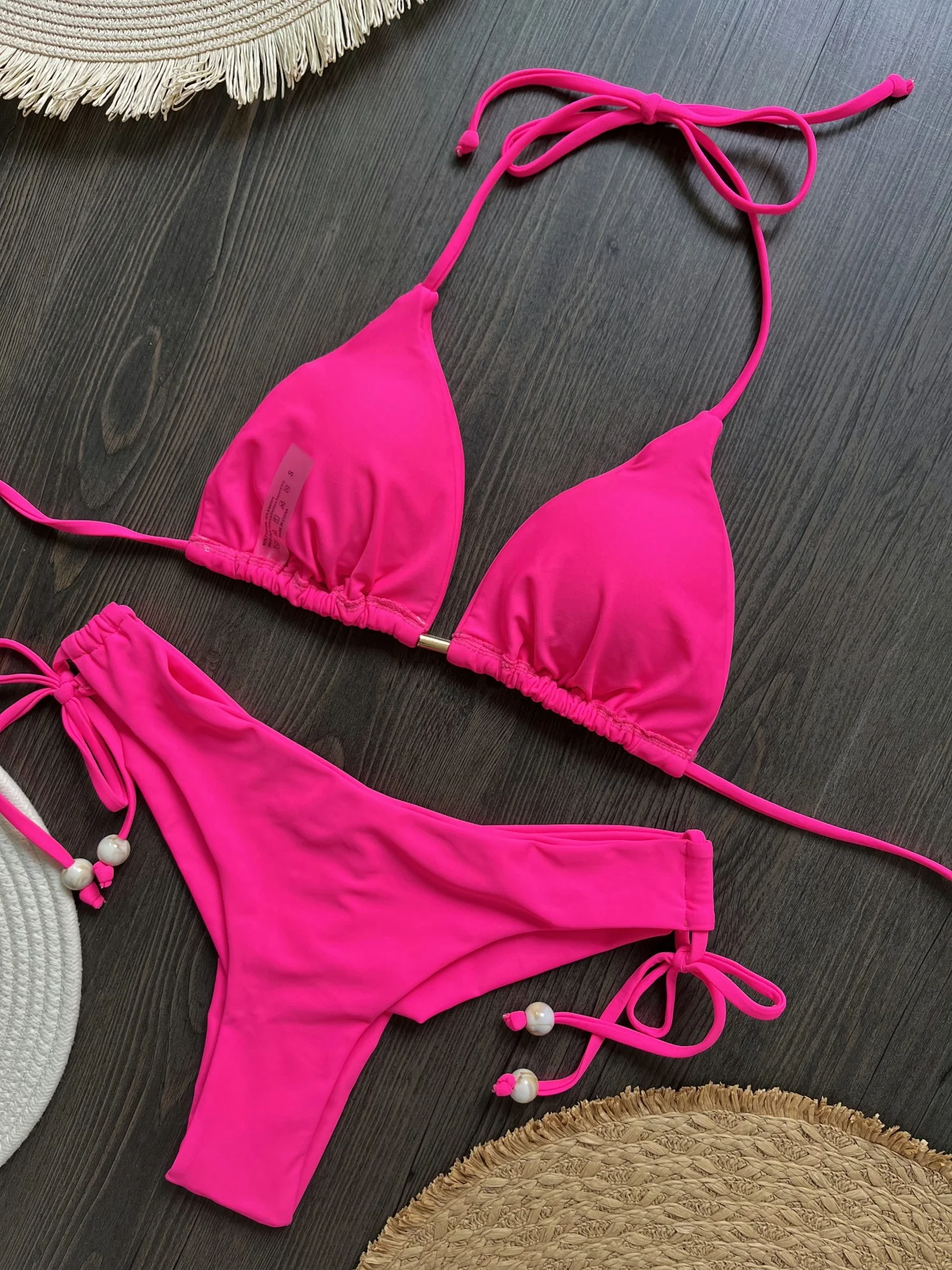 2026 New Sexy Solid Color Triangle Bathing Suit for Women Brazilian Bikinis Swimwear Push Up Swimsuit Beach Bikini Set