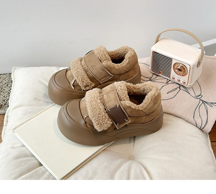 2026 Winter Neue Kinderschuhe Mädchen Koreanischer Stil Lammwolle Mädchen Baumwollschuhe Verdickte Samt-Warme Anti-Kick Fell-Schuhe – Detail 14