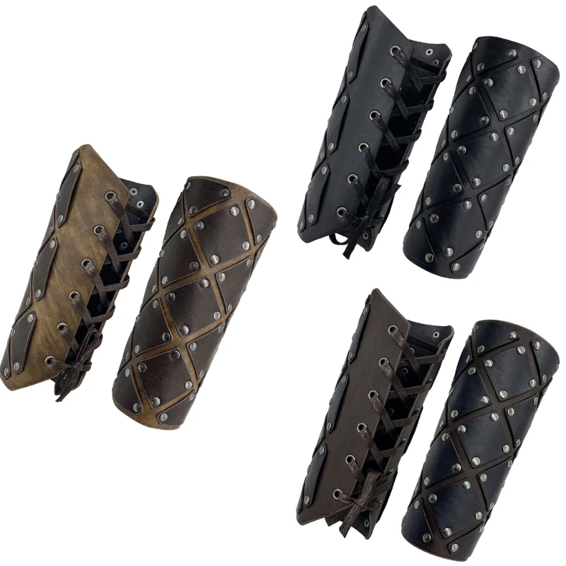 Studded Gauntlet สายรัดข้อมือ Punk สไตล์ยุคอุตสาหกรรมคอสเพลย์สำหรับ Con เครื่องแต่งกาย