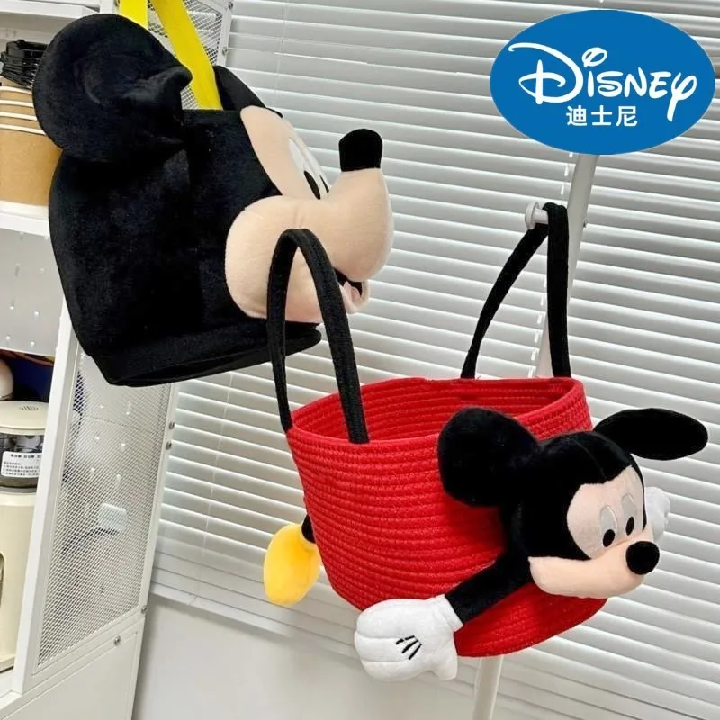 

Сумка с рисунком Микки Мауса из мультфильма Disney, оригинальный дорожный ранец для улицы и пикника, большие сумки для хранения