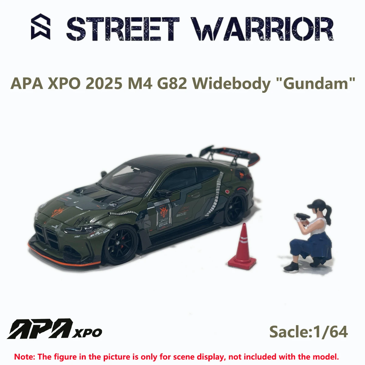 apa-xpo-1-64-bmw-g82-m4-ワイドボディ「ガンダム」ミリタリーグリーン-ダイキャストカーモデル-イベントエディション-在庫あり-即日発送可能