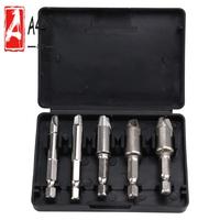 A43F-5Pcs Damaged Screw Extractor Drill Bit High Speed Steel Double Easily Take Out Side Drill Out Broken Screw Remover Bolt