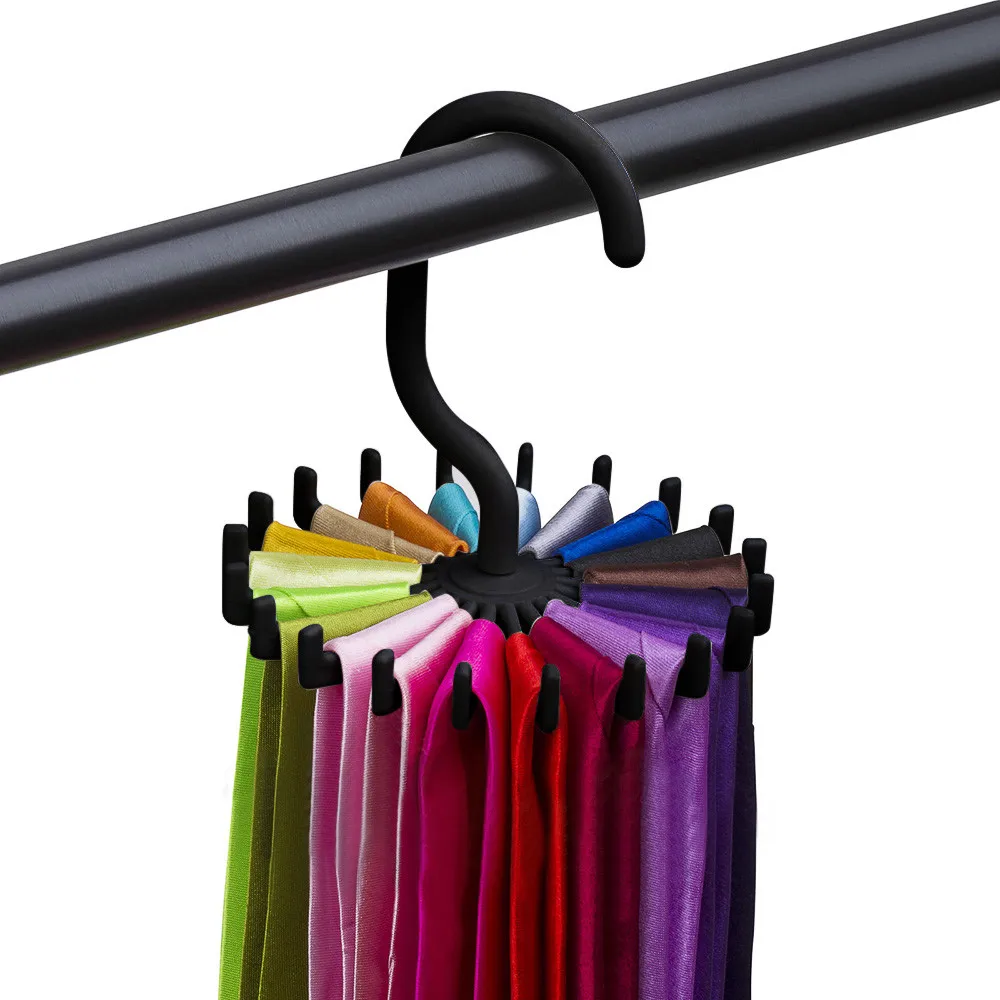 

Tie Hanger Organizer Plastic Portable Tie Rack Closet Rotating Hook Holder Belt Clothes Rack Storage Home Supply Multifunction