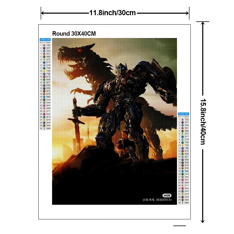 Transformers Diamond Painting Kit Robot Stick Diamond Embroidery Qing Tian Sheng Handmade DIY Mosaic Home Decoration Gift