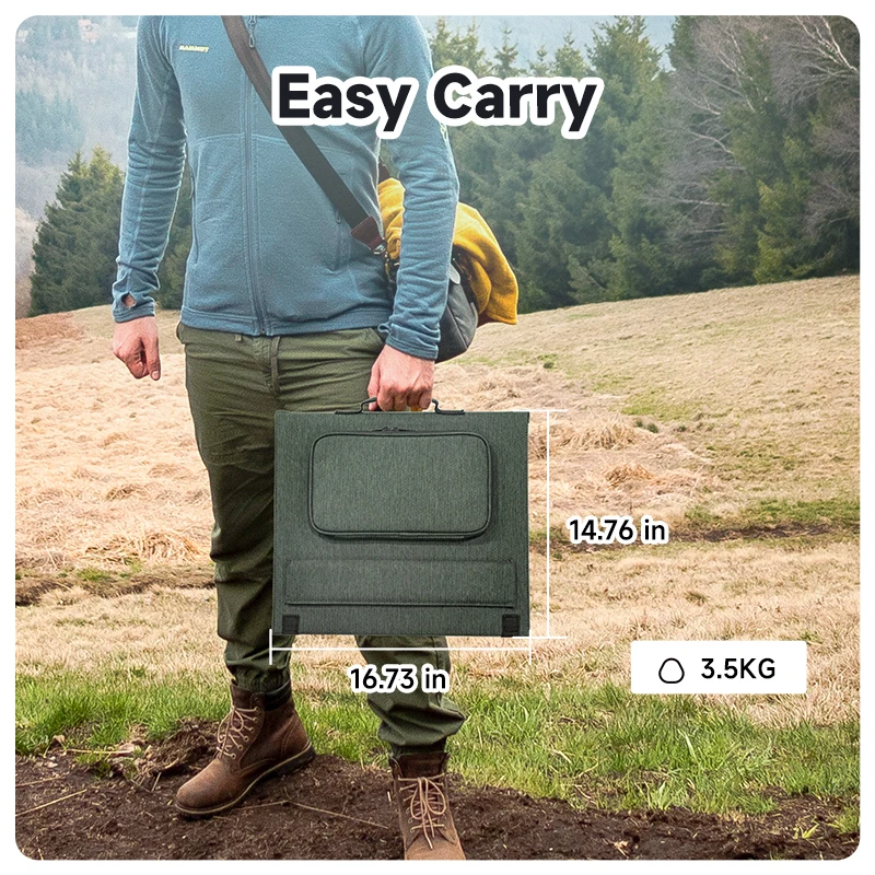 Imagem -05 - Powerwin Pws110 Painel Solar Dobrável Série Paralelo 24 Eficiência Durável Regulador de Tensão Rápido qc Saída rv 110w Etfe Ip65