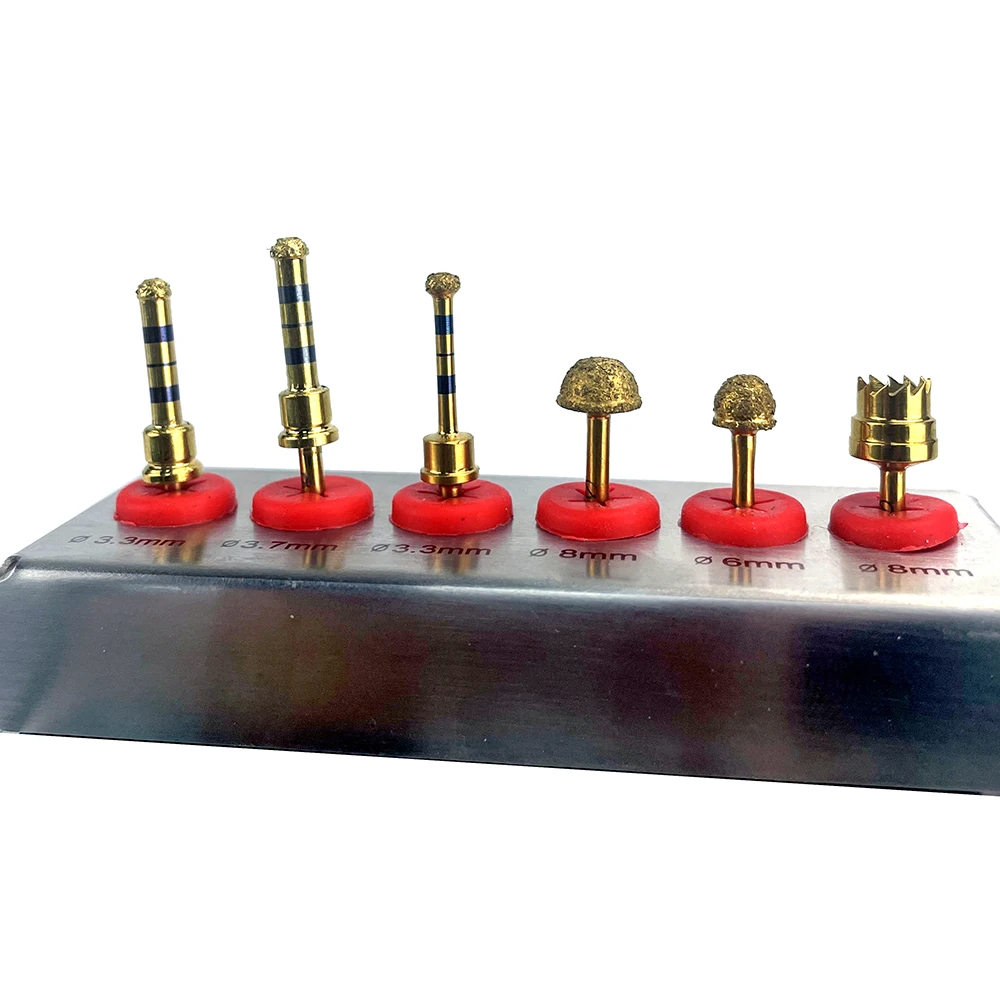 Dental Implant Sinus Lift Surgical Kit Gold Diamond Coated Burs Lateral Reamer Maxillary Augmentation Instrument