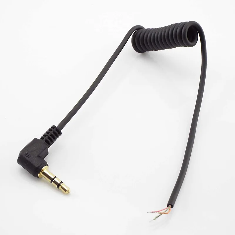 3.5mm Right angle DIY Headphone Audio Cable Line 3 pole Jack Strand Earphone Maintenance Repair Wire Cord 3.5 Male A3