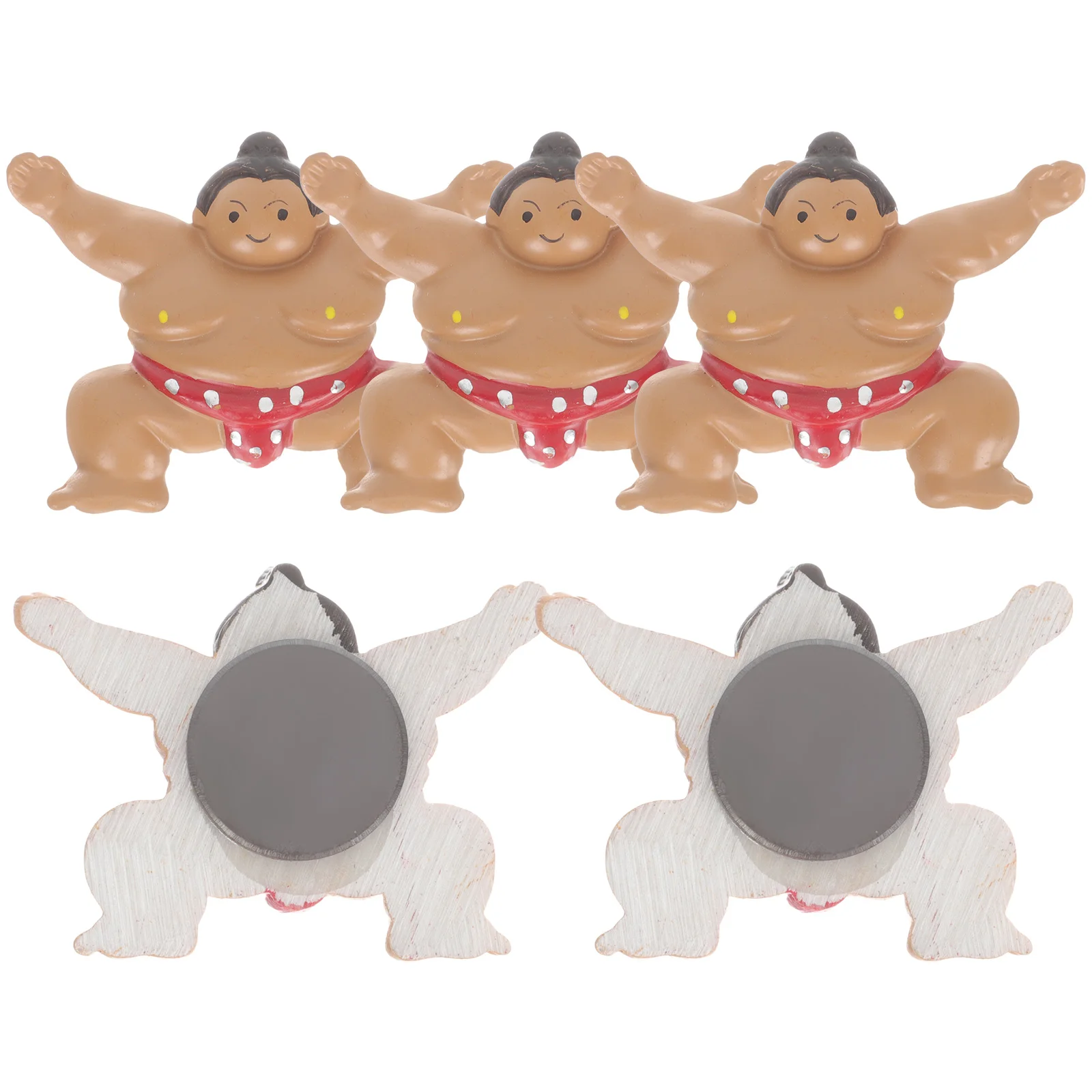 

5 Pcs Sumo Fridge Magnets Lightweight Compact Resin Home Office Decor Kitchen Accessories Refrigerator White Board Stickers