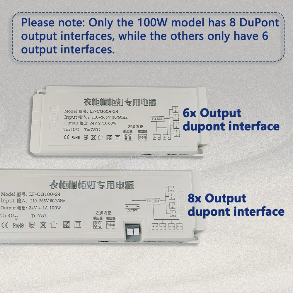 AC110V 220V to DC 12V 24V Lighting Transformer LED Cabinet Light Strip Light Power Supply DuPont Port DriverW 24W 36W 60W 100W