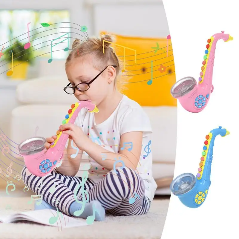 Kids Music Toys Children Electric Saxophone With Light And Sound Simulated Musical Trumpet Toy Portable Musical Instruments