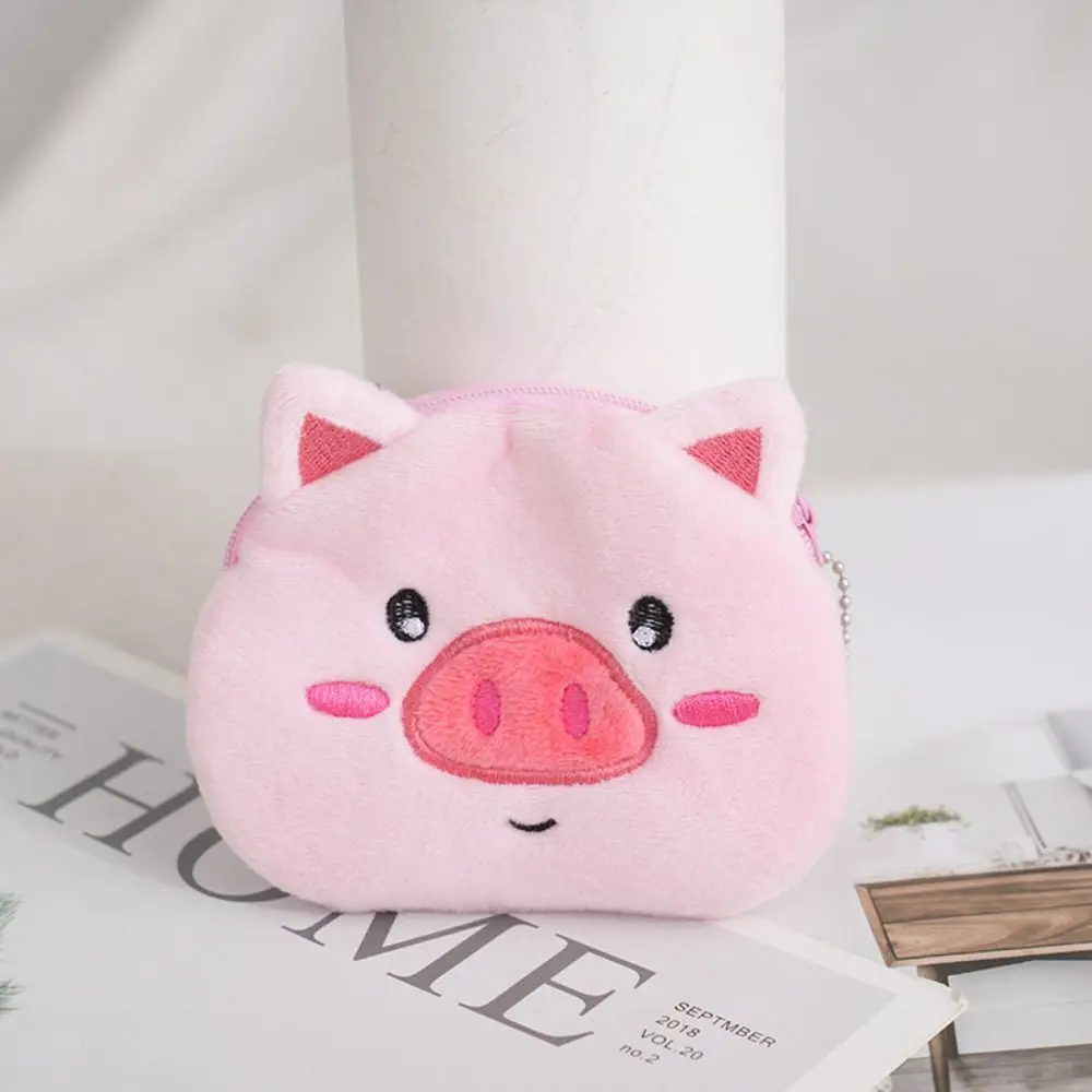 Kawaii Cartoon Panda Plush Coin Purse Bear Pig Cartoon Storage Bag Zero Wallet Zipper Plush Zero Wallet Children view 3