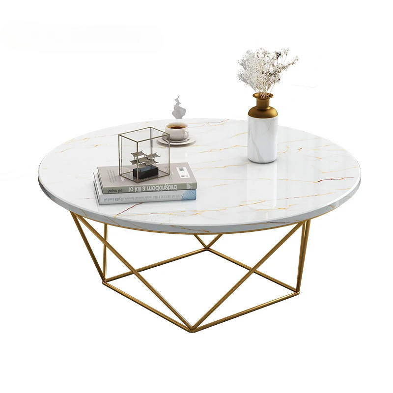 

Light Luxury Marbling Coffee Table Simple Living Room Small round Table Creative Modern Internet Celebrity Iron Side Table