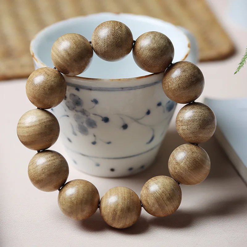 Natural milky aroma wood  Papua agarwood prayer beads  authentic old material  collectible item