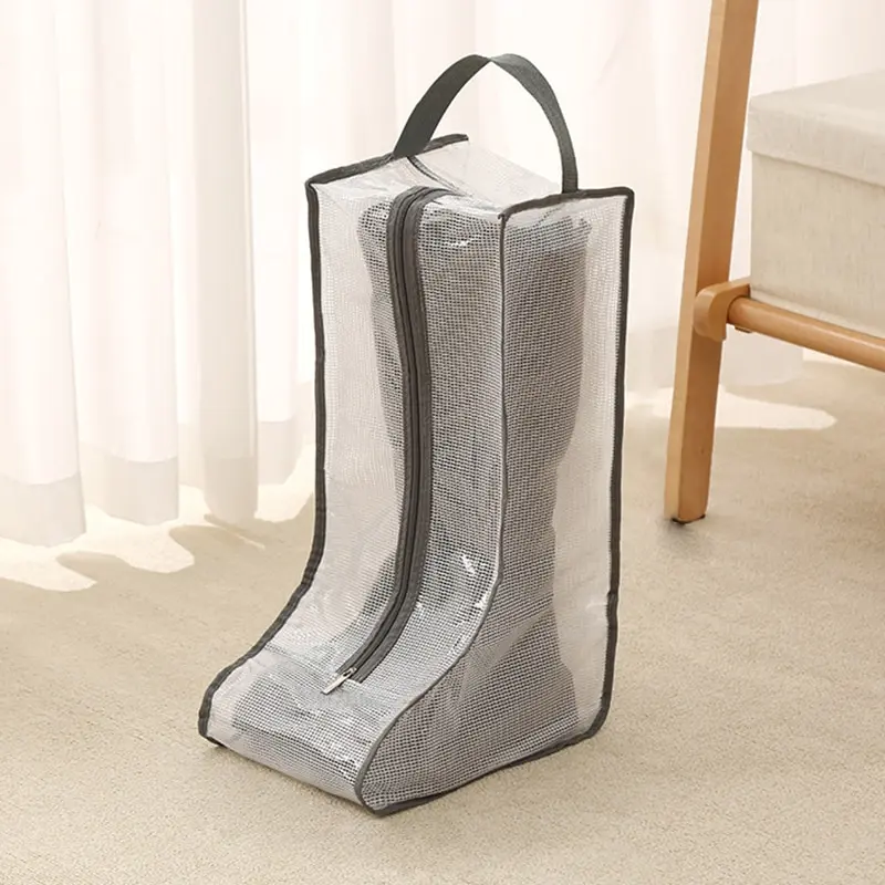 Shoes Dust Cover Mesh Transparent Shoe and Boot Storage Bag with Zipper Portable Travel Dust Organizer Protector Bag image 3