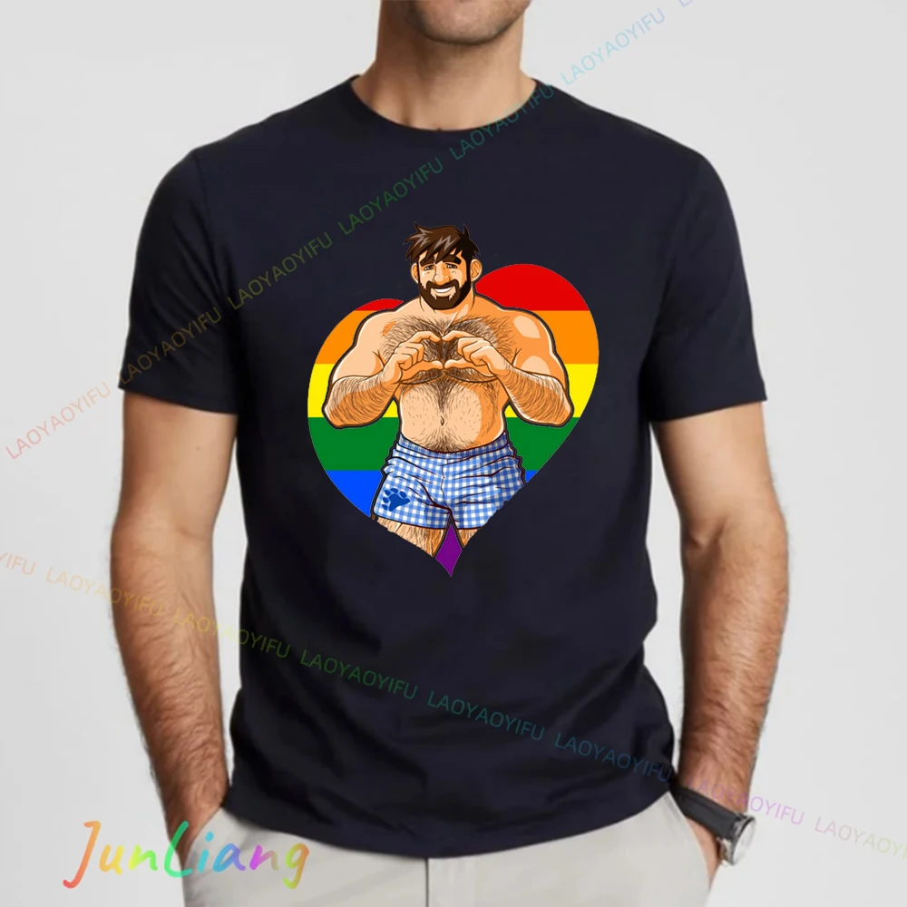 Bobo Bear Nisi Gay Gayart Art ADAM I LOVE YOU - BEAR PRIDE Mens Clothing T Shirt Men Men's T-shirts Y2k Clothes Graphic T-shirt