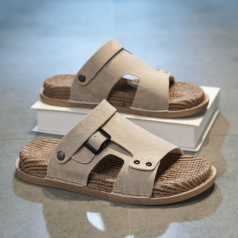 Men's slide casual Sandals summer breathable non-slip outdoor comfort soft-sole lightweight breathable sports walking beach shoe view 3