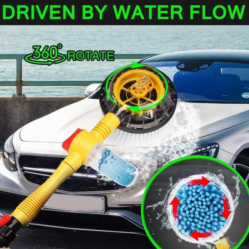 Automatic Rotating Car Wash Brush 360 Degree Automatic Rotating Adjustable Dip Wash Brush High Pressure Washer for Vehicle Clean