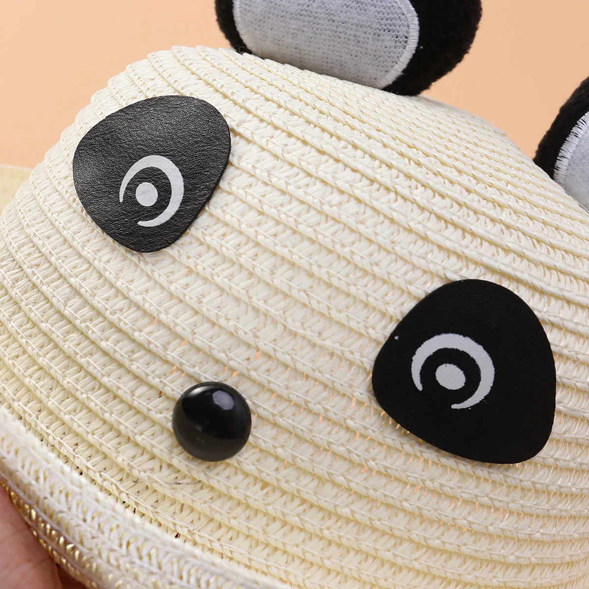 

Little Bear Straw Beach Hat for Kids Lightweight Breathable Sun Protection Outdoor Activities Summer Camp Pearlescent Kids Hats
