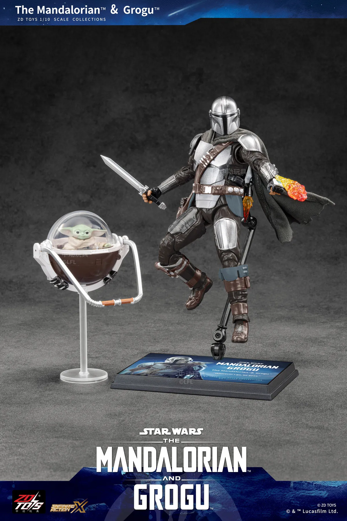 Star Wars Mandalorian and Grogu ZDTDS Din Djarin Darth Vader Storm Trooper Luke Skywalker Action Figure Joint Movable Toy Model view 4