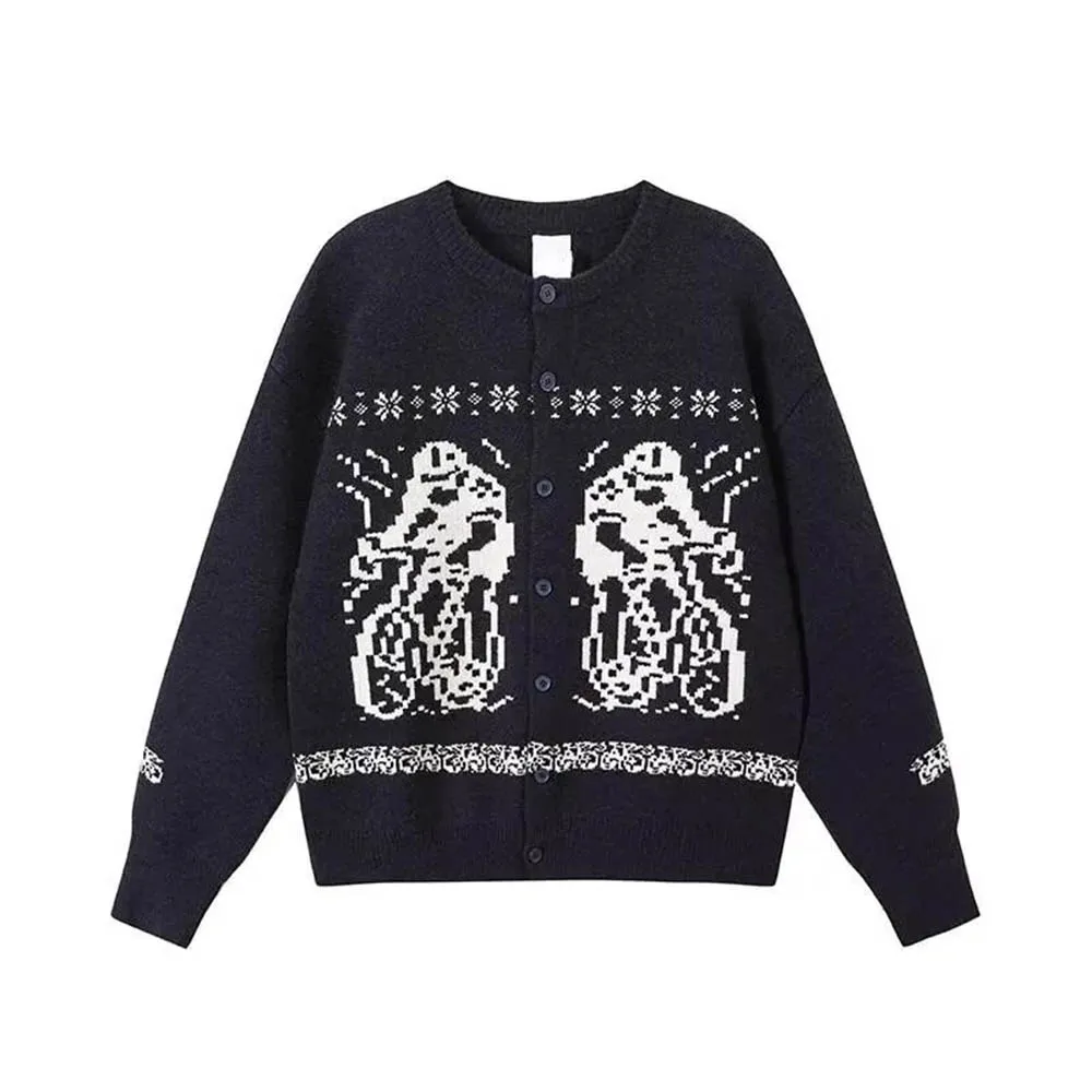 Sweater Lengan Panjang Grafis Y2k Pria Musim Gugur, Tren Fashion Retro Amerika, Gaya Jalanan Longgar Kasual, Atasan Pria Unik 2025