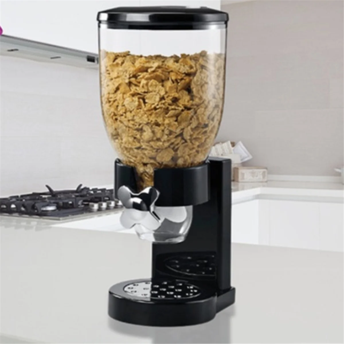 Food Jar Dispenser Good Sealing High Capacity Dry Food Dispenser Cereals Jar Storage Grains Cereal Bucket Black