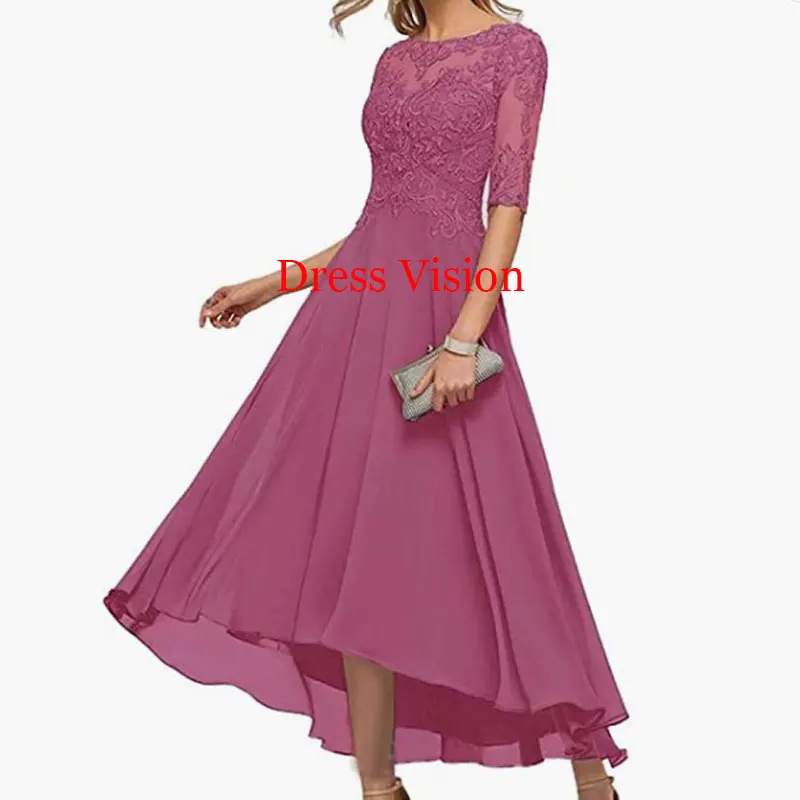 Lace Appliques O-neck Prom Dress Half Sleeves Robes De Soirée вечернее платье Vestido De Fiesta De Boda Formal Vestidos De Mujer