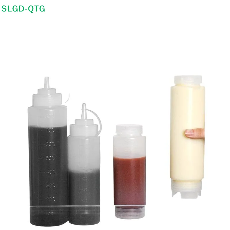 NEW Plastic Inverted Dual Mouth Squeeze Sauce Bottles Leak Proof Easy Clean For Kitchen Cooking Baking Condiment Storage