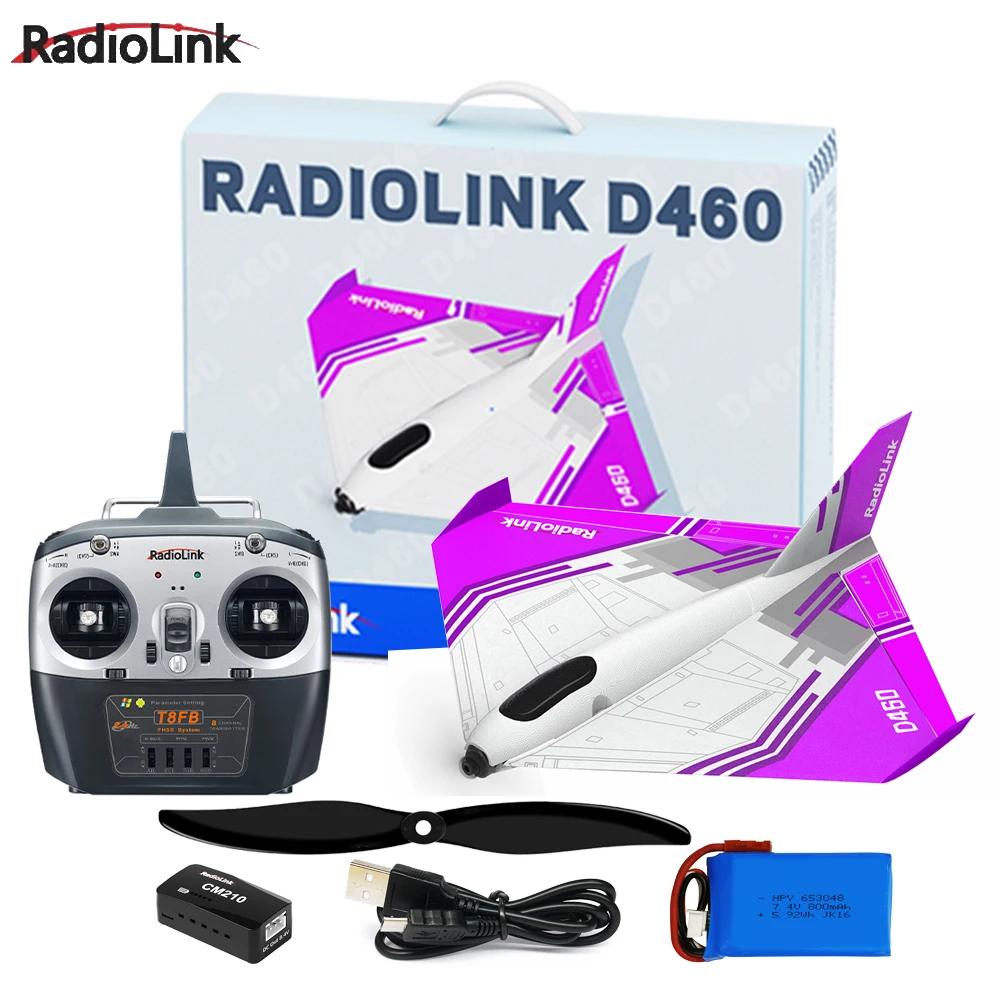 Radiolink Turbot D460 EPP/EPO Fixed-wing Byme-DB FC 2204HA1-1600KV Motor FLYCOLOR 15A ESC GEMFAN 7052 propellers Fast Charging